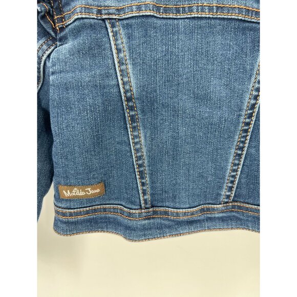 Matilda Jane Girls Size 2 Ruffled Gingham Denim Jacket Boho Whimsical - Picture 9 of 13